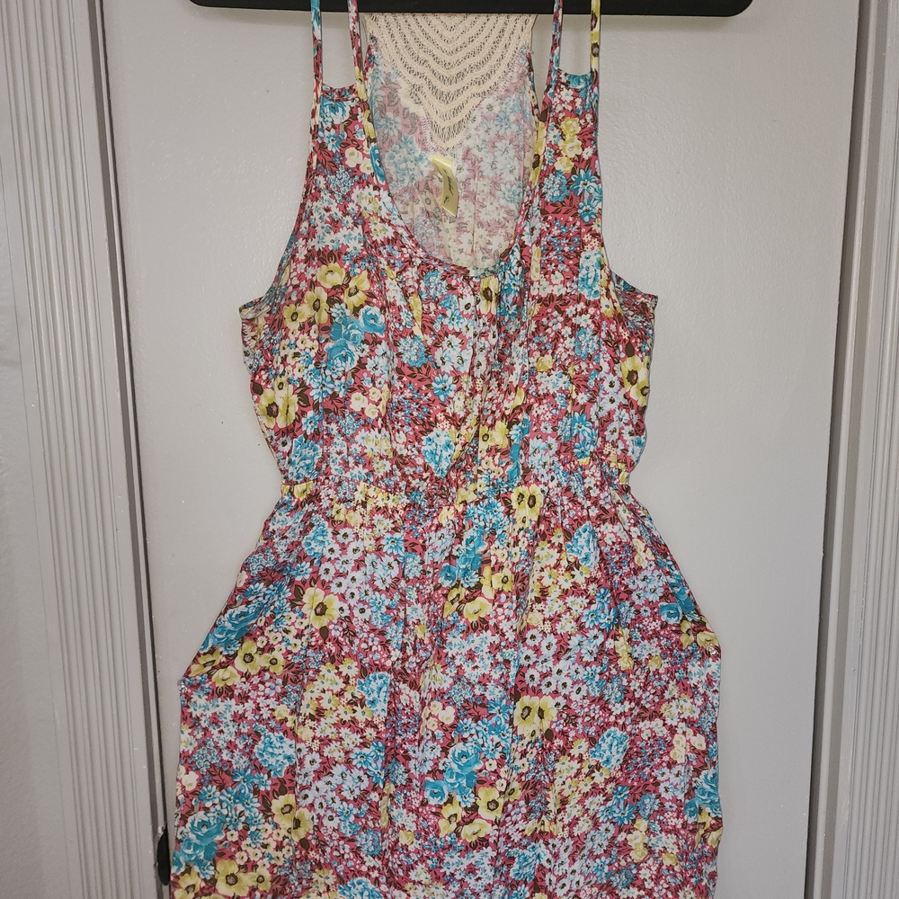Women's Floral Midi Dress in Multicolor - Sleeveless Summer Dress